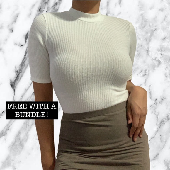 Revamped Tops - 🆓 Revamped by Sirens White Mock Neck Top
